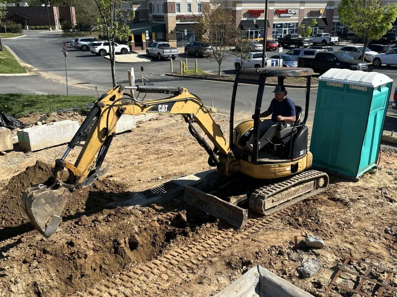 excavator digging during a project